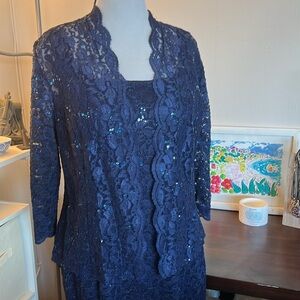 Mother of the Groom/Bride 2-Pc. Lace Jacket & Midi Dress Set